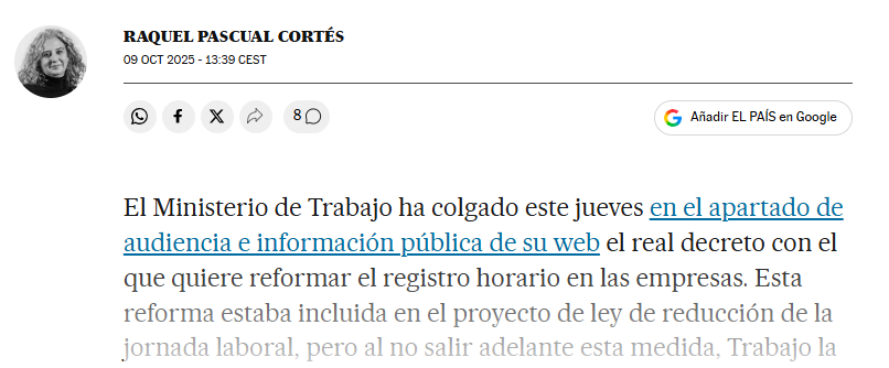 El futuro registro horario obligará a detallar cómo se compensa cada hora extra