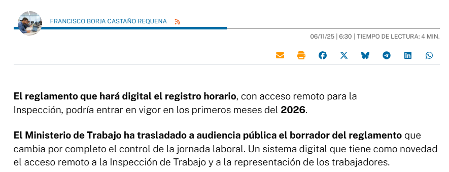 Así será el nuevo registro horario digital: tú decides si las horas extra se pagan o se cambian por descanso
